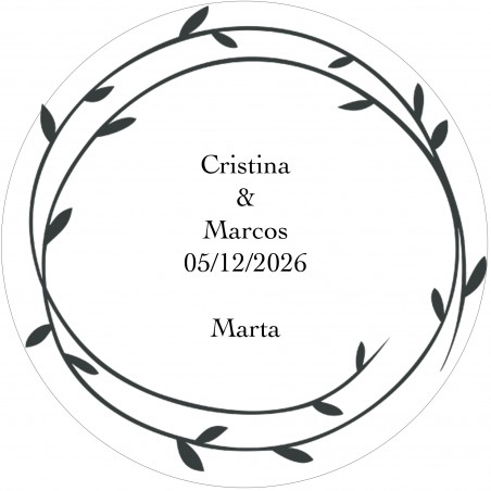 Adhesivo Personalizado con Nombre de Invitado y Novios