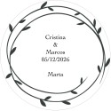 Posavasos Corcho Personalizado con Nombre de Invitado y Novios en Caja Regalo