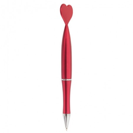 Boligrafo corazón rojo metalizado
