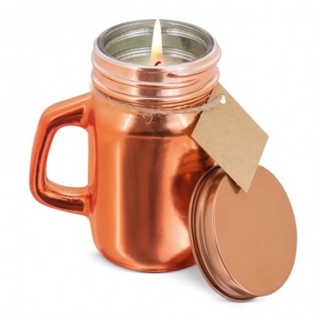 Vela aromática de canela en jarra con tapadera