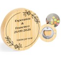Abridor Personalizado con Nombre de los Novios y Frase de Agradecimiento para Bodas, Bautizos y Comuniones
