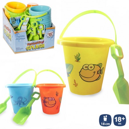 Cubo de Playa Con Pala Diseño Peces