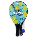 Palas de playa de madera con pelota