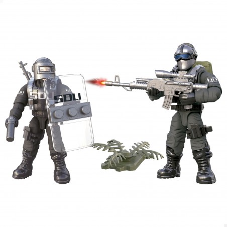 Set montaje dos figuras articuladas policias