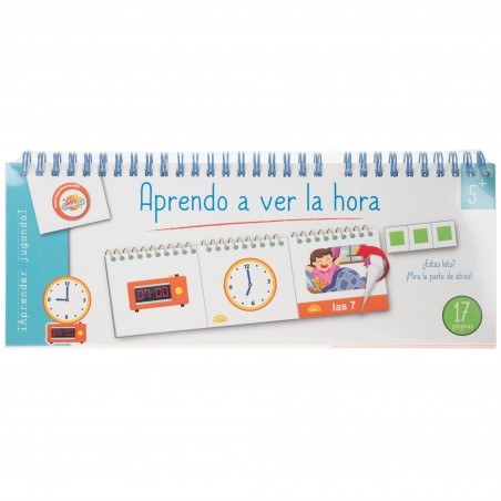 Libro educativo para aprender a contar palabras y la hora