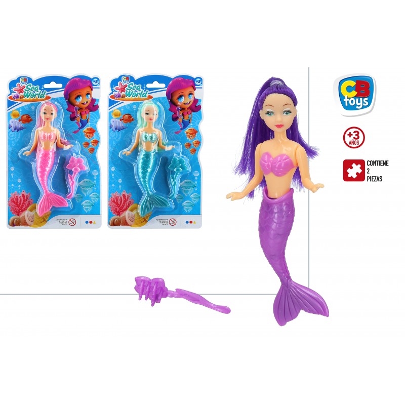 Muñeca Sirenita Surtida en Colores con Peine Muñeca Sirenita Surtida en Colores con Peine