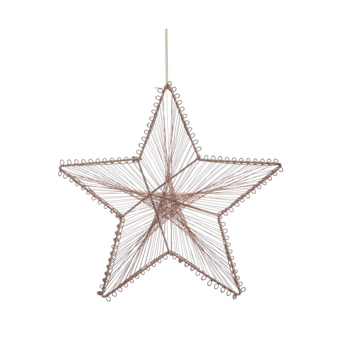 Colgante navideño con forma de estrella de 5 puntas color oro