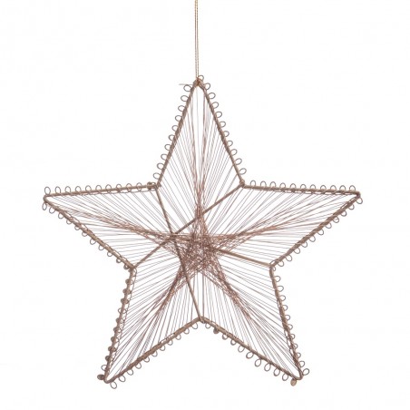 Colgante navideño con forma de estrella de 5 puntas color oro