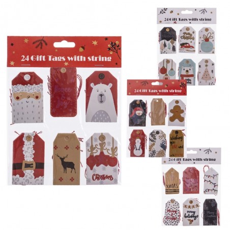 Set de 24 Tarjetas de Regalo para la Navidad