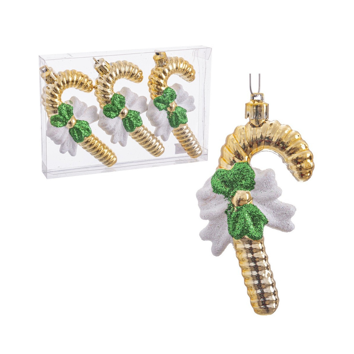 Set de 3 colgantes de navidad en forma de bastón