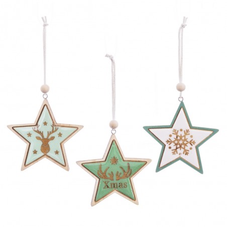 Adornos colgantes para navidad con forma de estrellas