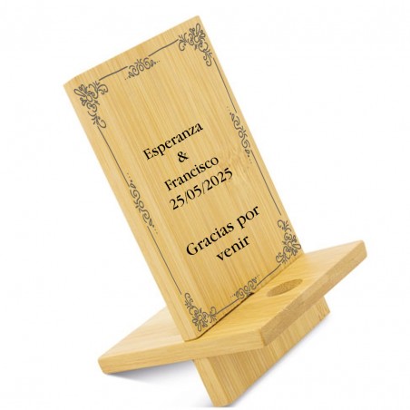 Soporte de Móvil para Mesa con Dedicatoria Grabada