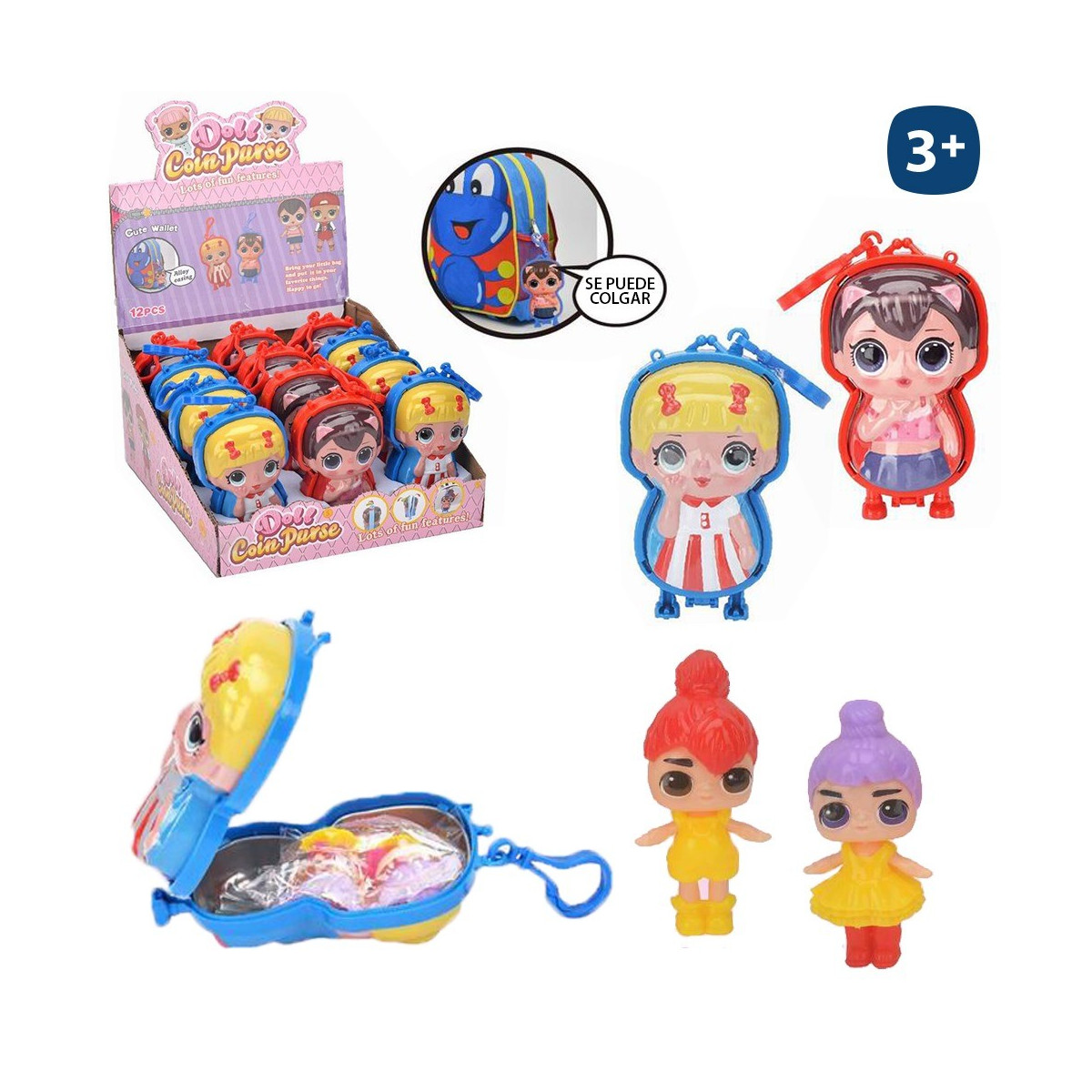 Llavero monedero para niños con muñecos