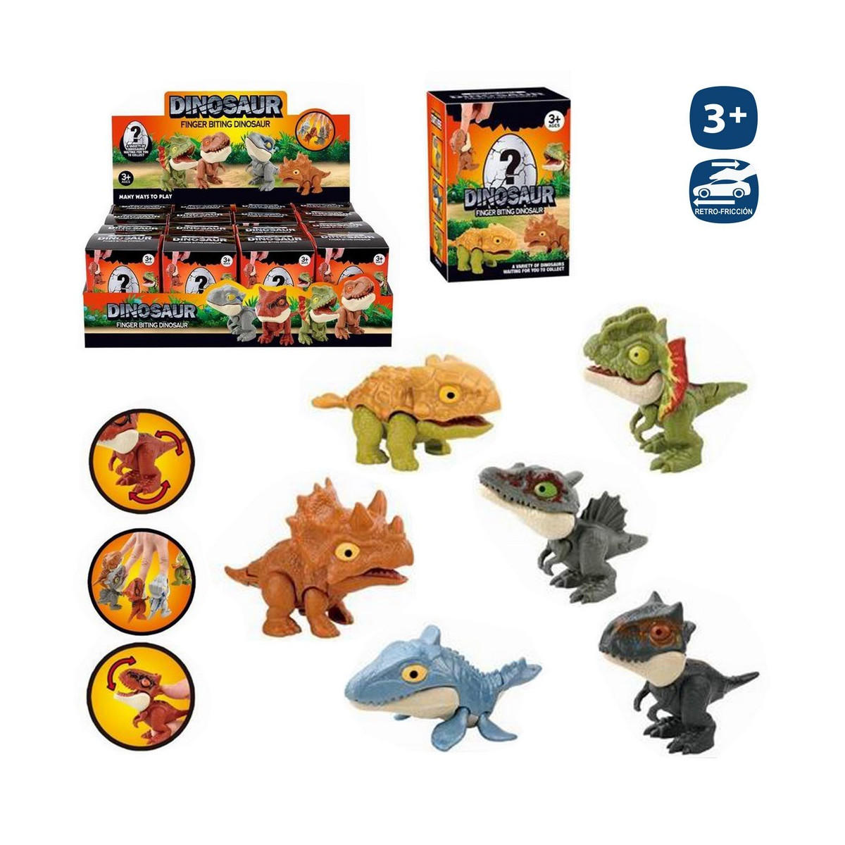 Dinosaurio de juguete para niños articulado y retroficción