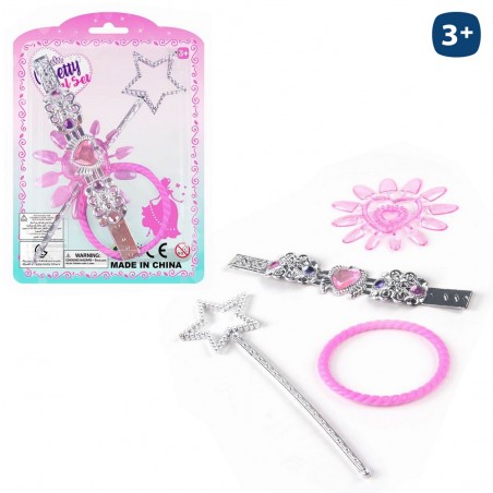 Varita, Pulseras y uñas. Juego de Accesorios de Belleza...