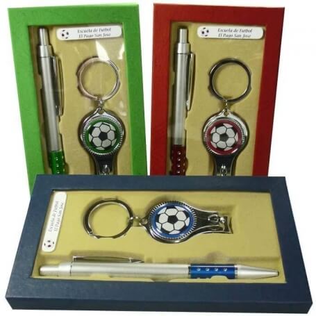 Llavero Cortaúñas Y Bolígrafo En Caja Personalizada Para...