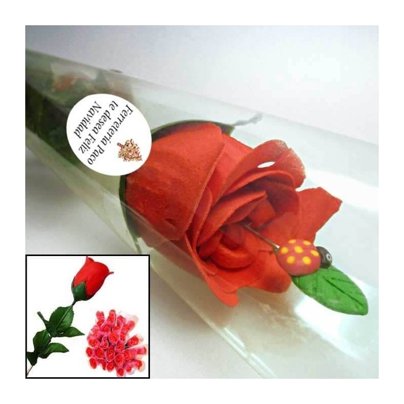 Flor de jabón personalizada para recuerdo de navidad con alfiler mariquita