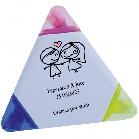 Marcador Tricolor para Boda Personalizado con Nombres y Frase