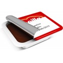 Nocilla Mini Personalizada con Nombre y Fecha para Bautizo en Adhesivo Cigüeña Azul