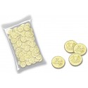 Monedas de chocolate doradas de 1 euro
