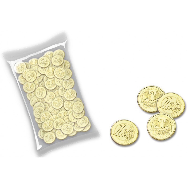 Monedas de Chocolate Doradas de 1 Euro Monedas de Chocolate Doradas de 1 Euro