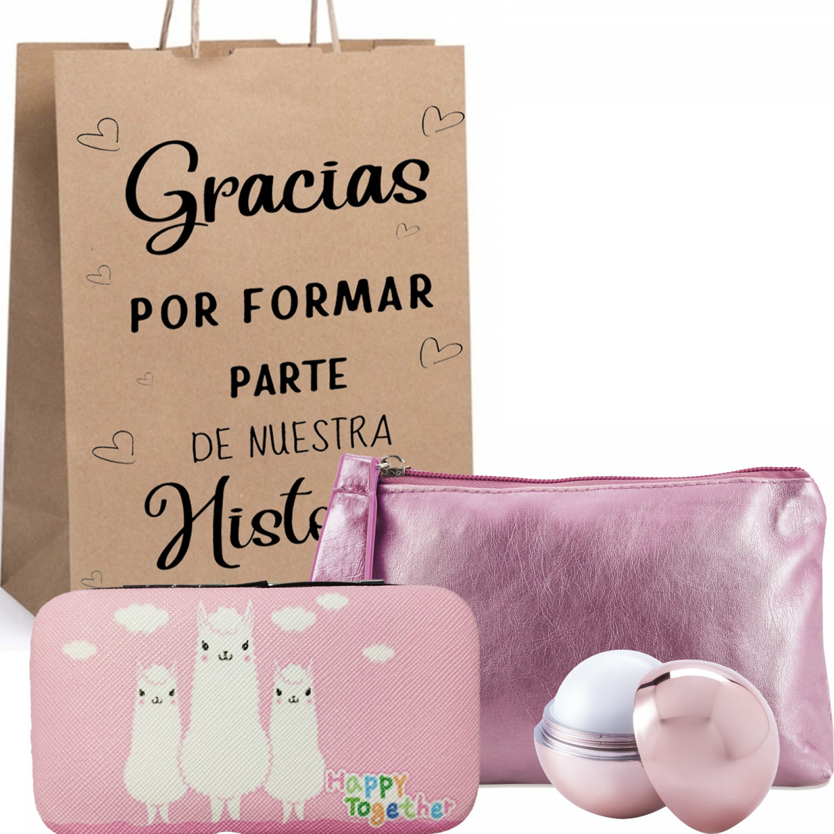 Regalos Mujer Boda Set de Manicura Monedero y Bálsamo en Bolsa con Frase