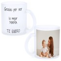 Taza glaseada sublimada con fotografía y dedicatoria personalizada