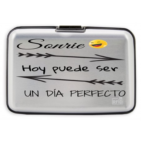 Tarjetero Acordeón Metálico con Frase Inspiradora