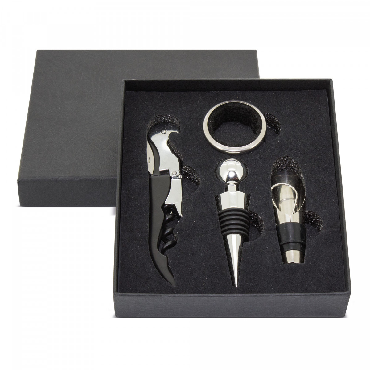 Regalos Hombres Set de Vino Anillo Antigoteo Tapón Sacacorchos y Dosificador