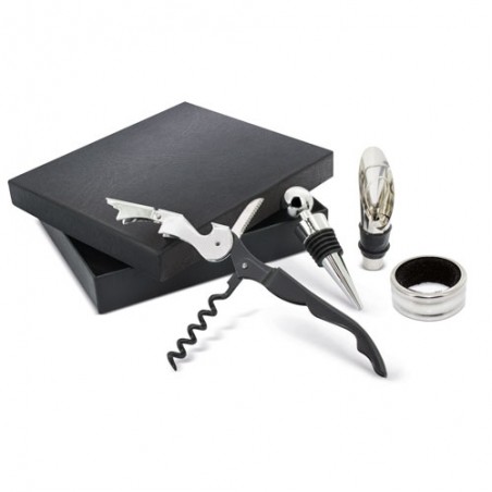 Regalos Hombres Set de Vino Anillo Antigoteo Tapón Sacacorchos y Dosificador