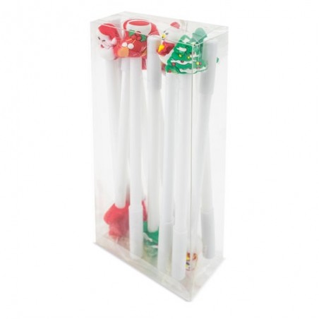 Set de 4 bolígrafos con motivos navideños