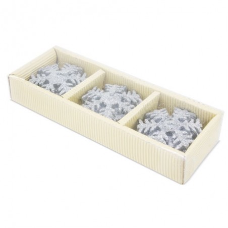 Set de velas para navidad en forma de copos de nieves
