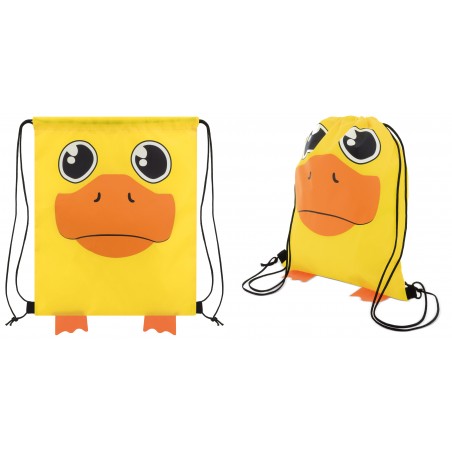 Mochila de saco infantil con carita de pato