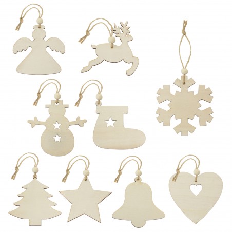 Set Adornos De Madera (9 Pcs)  Ruka