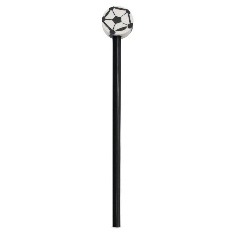 Lápiz de madera con goma diseño fútbol