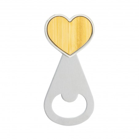 Abrebotellas en forma de corazón presentado en caja blanca