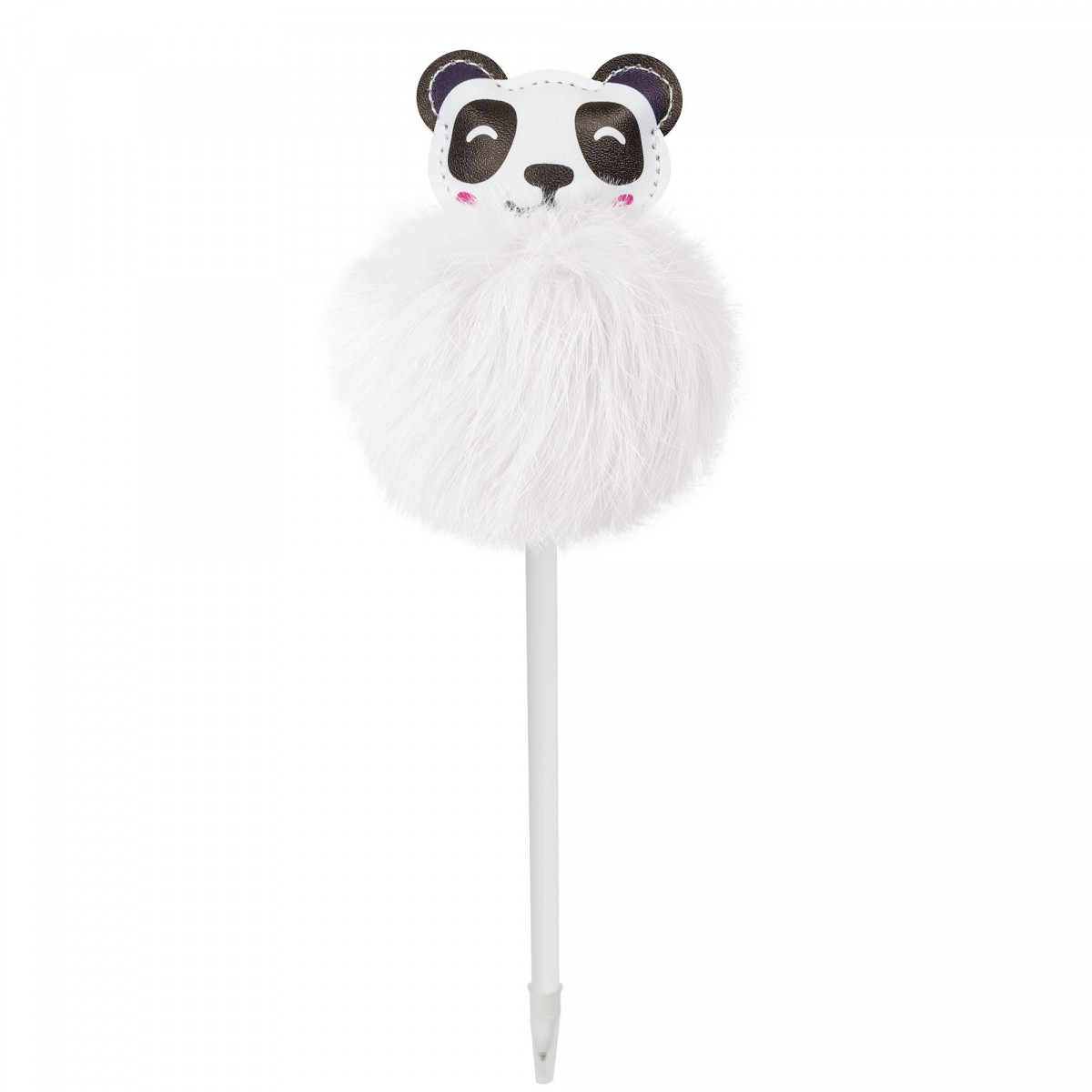 Boligrafo con elegante pompón en forma de oso panda