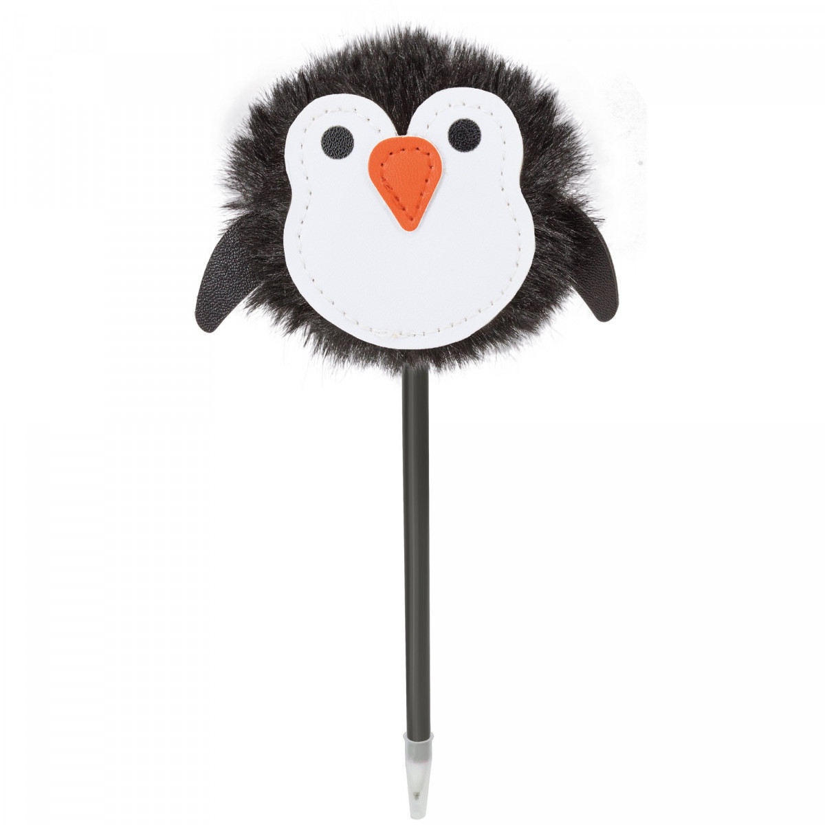 Bolígrafo con pompom en forma de pingüino, bolígrafo gracioso para regalar