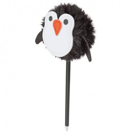 Bolígrafo con pompom en forma de pingüino, bolígrafo gracioso para regalar