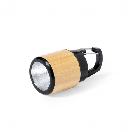 Linterna de luz led con pilas fabricada en bambú