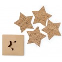Set de 4 posavasos en forma de estrella fabricados en corcho