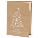 Postal navideña con manualidad en forma de árbol de navidad