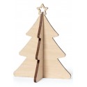 Postal navideña con manualidad en forma de árbol de navidad