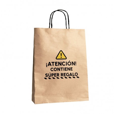 Bolsa kraft con frase divertida