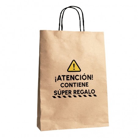 Bolsa de papel kraft con frase