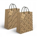Bolsa de papel kraft decorada con tarjeta
