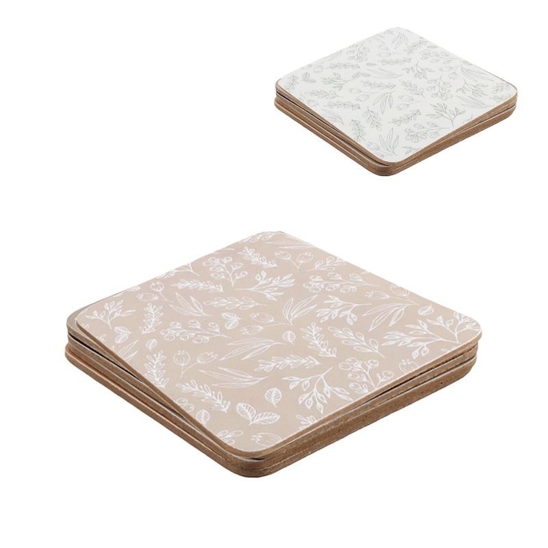 Set de 4 posavasos con base de corcho
