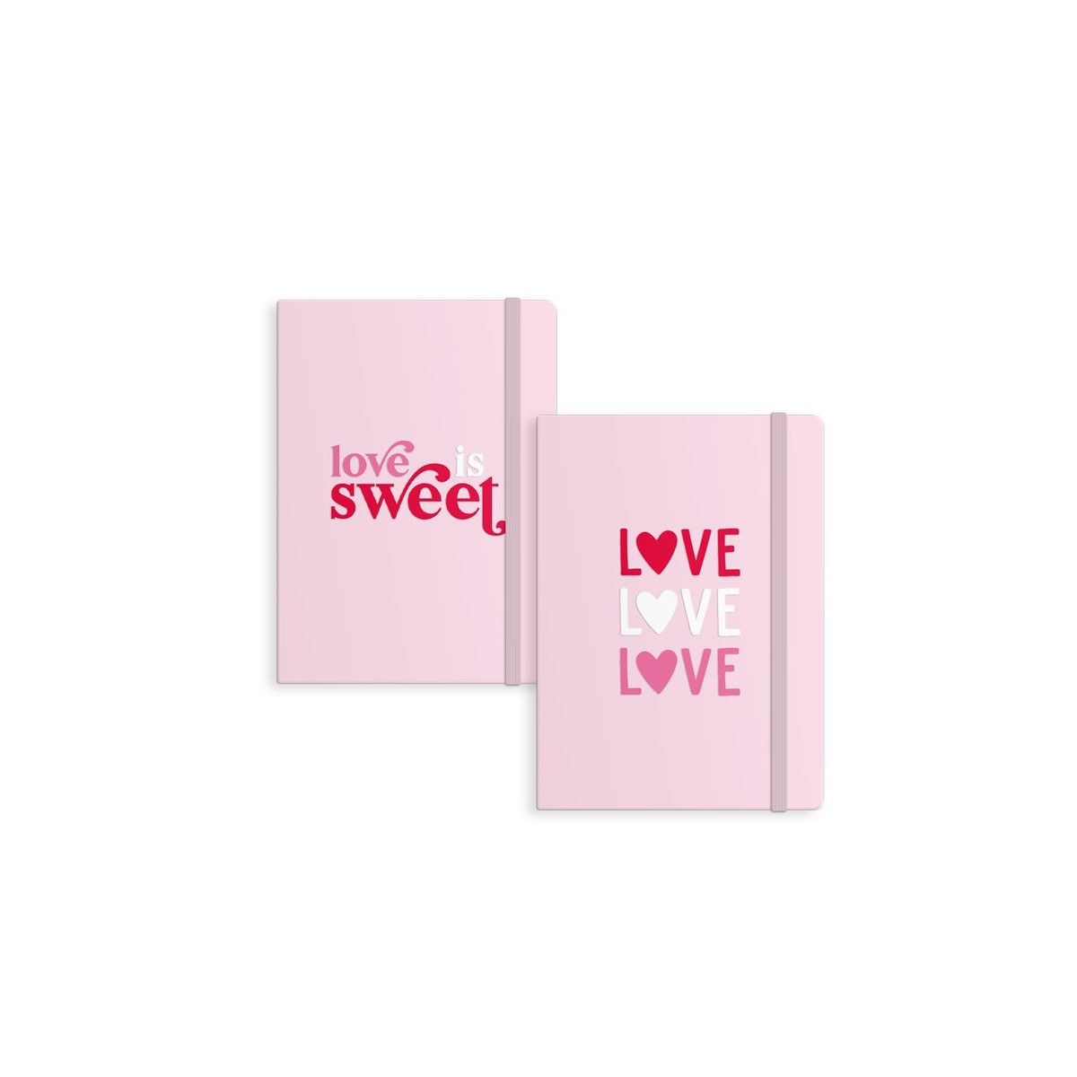 Cuaderno de notas color rosa con cierre y pasta dura
