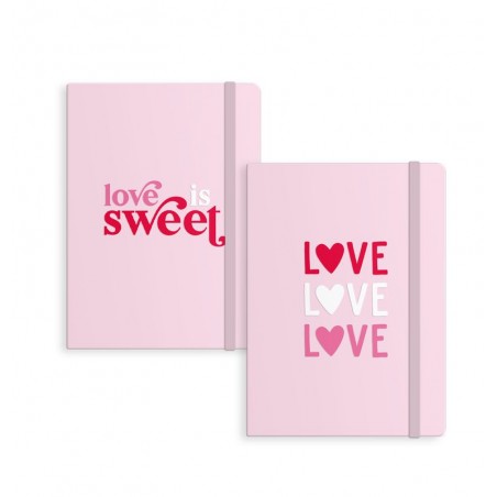 Cuaderno de Notas Color Rosa con Cierre y Pasta Dura