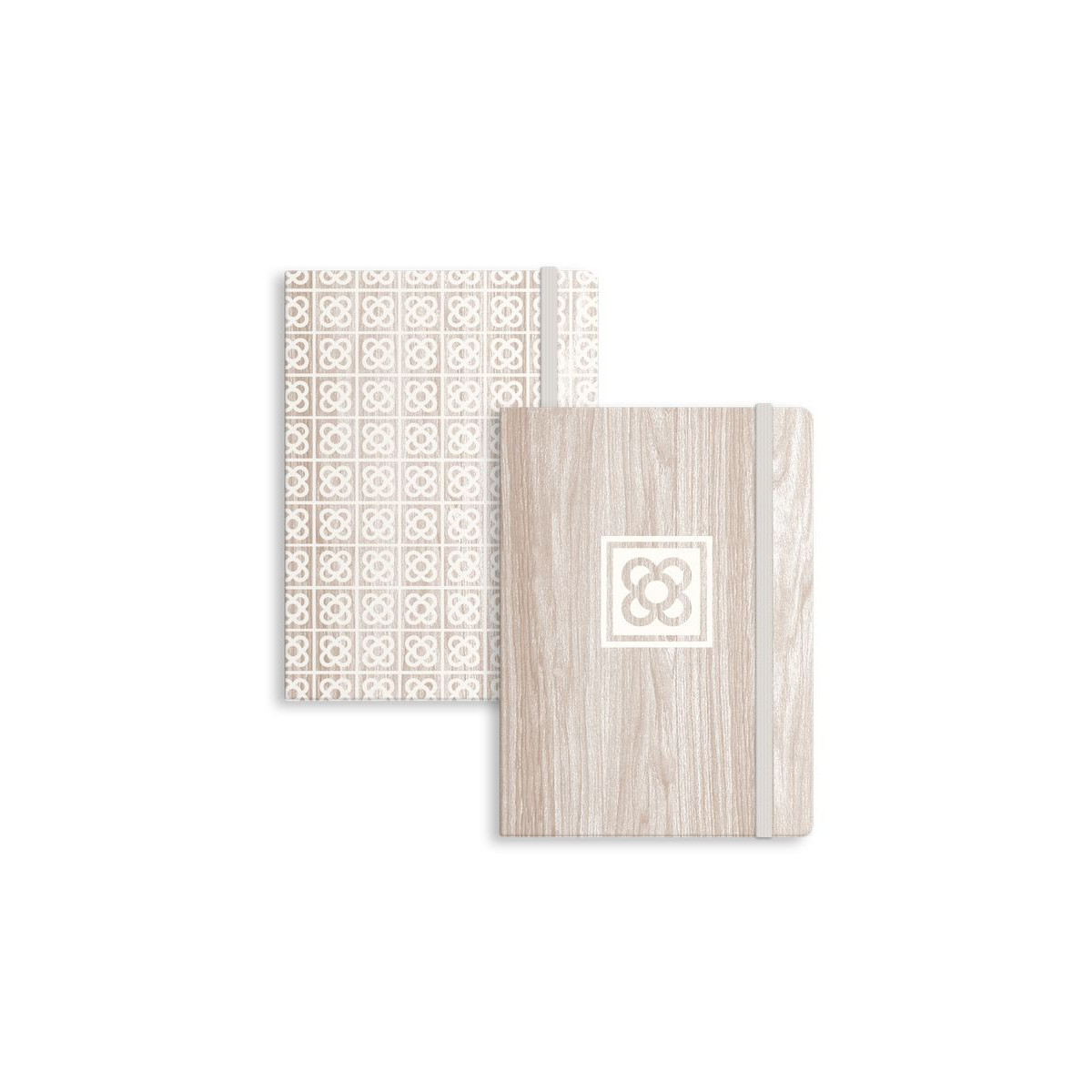 Cuaderno sin anillas y tapa dura con goma elástica